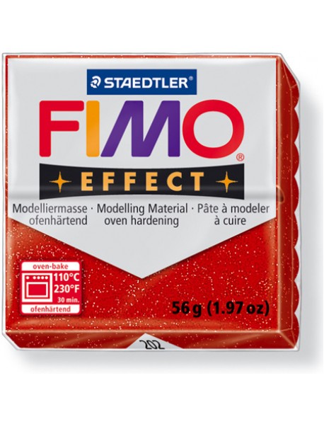 ΠΛΑΚΙΔΙΟ FIMO EFFECT 56GR RED GLITTER