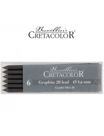 CRETACOLOR 6 GRAPHITE 2B  LEADS 5,6mm