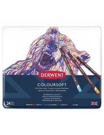 Derwent Μεταλλική Κασετίνα Με 24 Μολύβια Coloursoft