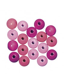 Wooden beads 8mm pink colours 82τεμ